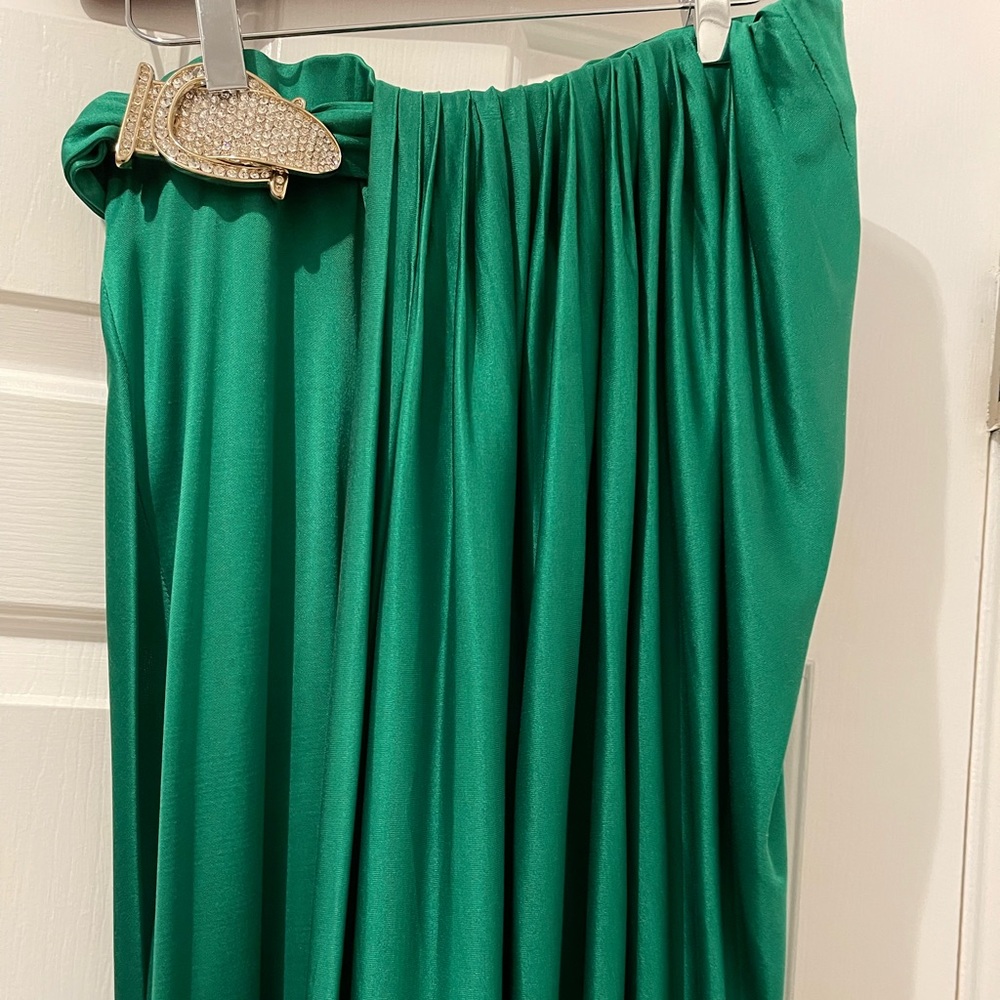 Blumarine green silk dress